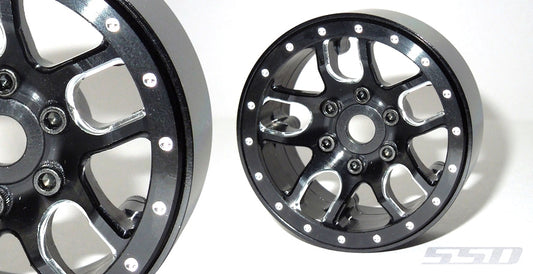 SSD RC 1.9" Double Time Beadlock Wheels (Black) (2)