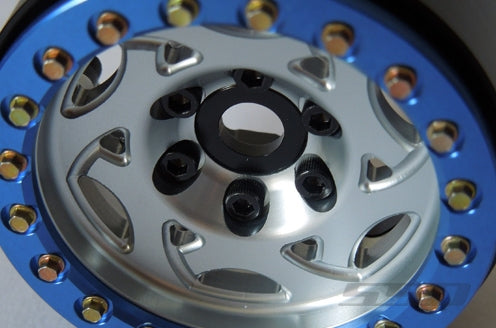SSD RC 1.9" Champion Beadlock Wheels (Silver / Blue) (2)