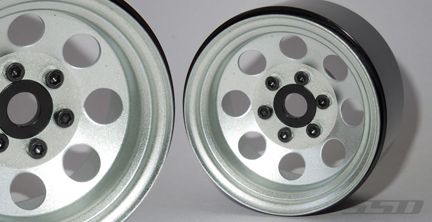 SSD RC 1.9" Steel 8 Hole Beadlock Wheels (Silver) (2)
