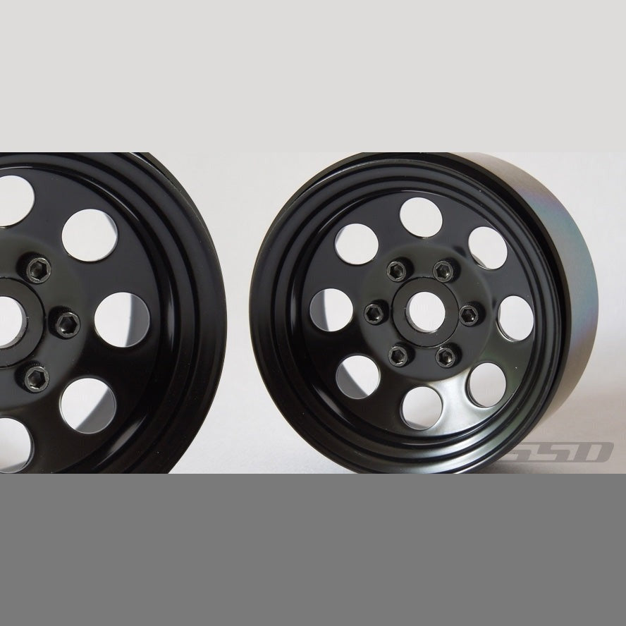 SSD RC 1.9" Steel 8 Hole Beadlock Wheels (Black) (2)