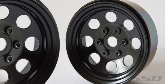 SSD RC 1.9" Steel 8 Hole Beadlock Wheels (Black) (2)