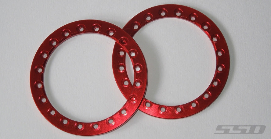 SSD RC 1.9" Red Aluminum Beadlock Rings (2)