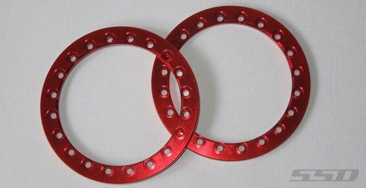 SSD RC 1.9" Red Aluminum Beadlock Rings (2)