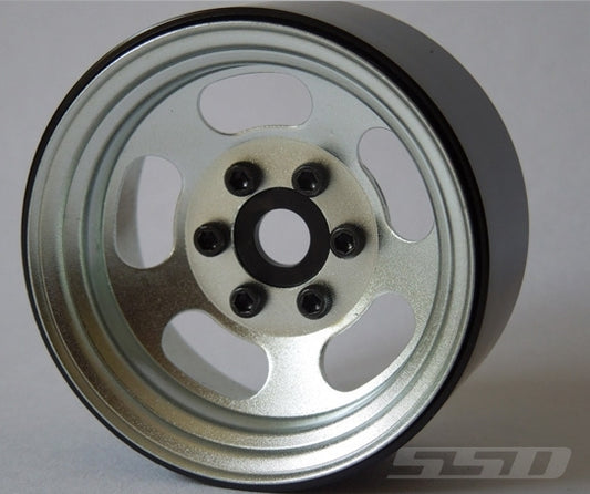 SSD RC Single 1.9" Steel Slot Beadlock Wheel (Silver) (1)