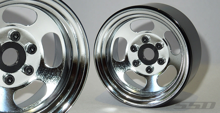 SSD RC 1.9" Steel Slot Beadlock Wheels (Chrome) (2)