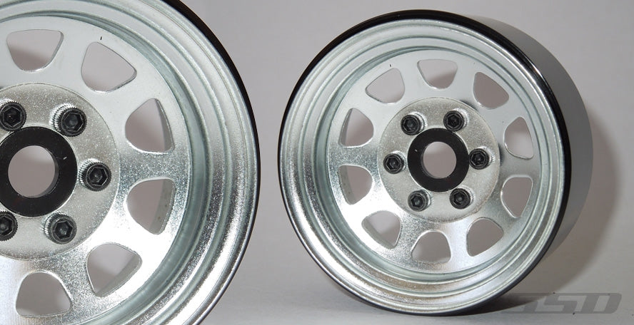 SSD RC 1.9" Steel Stock Beadlock Wheels (Silver) (2)