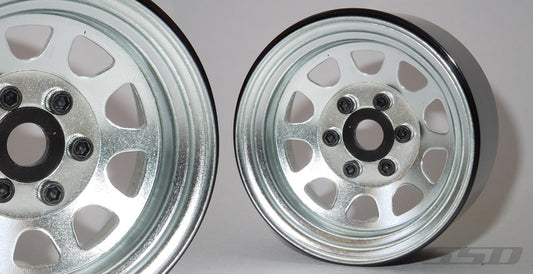 SSD RC 1.9" Steel Stock Beadlock Wheels (Silver) (2)