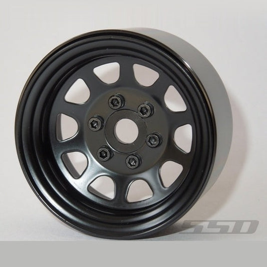 SSD RC Single 1.9" Steel Stock Beadlock Wheel (Black) (1)