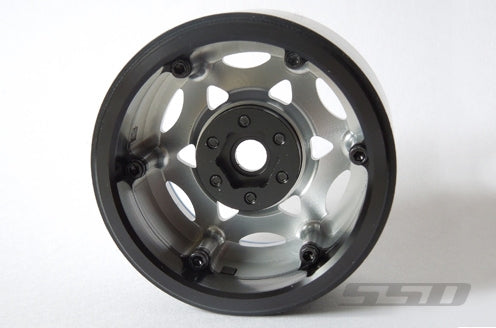 SSD RC 2.2" Champion PL Beadlock Wheels (Silver / Red) (2)
