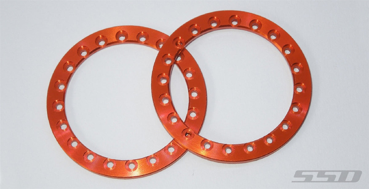 SSD RC 1.9" Orange Aluminum Beadlock Rings (2)