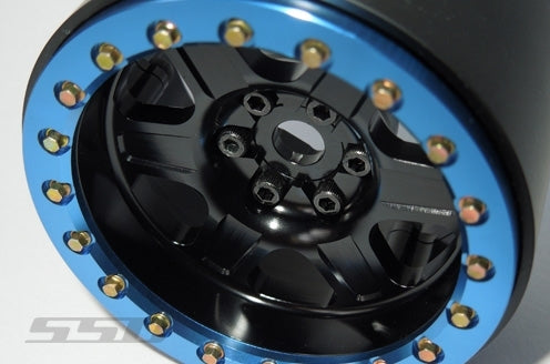 SSD RC Single 2.2" Challenger PL Beadlock Wheel (Black / Blue) (1)