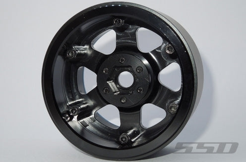 SSD RC Single 2.2" Challenger PL Beadlock Wheel (Black / Blue) (1)