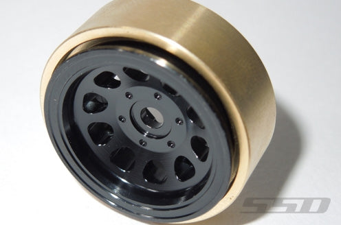 SSD RC 1.0" Aluminum / Brass D Hole Wheels (Black) (2)