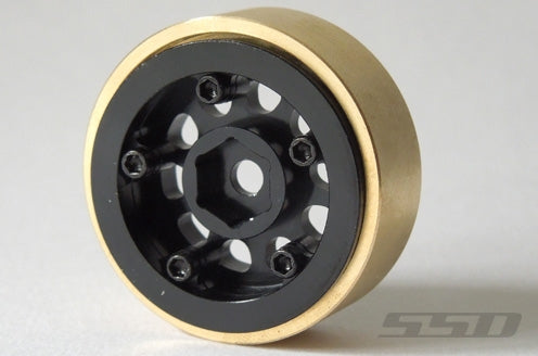 SSD RC 1.0" Aluminum / Brass D Hole Wheels (Black) (2)