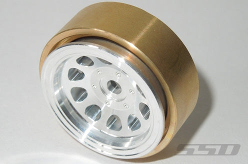 SSD RC 1.0" Aluminum / Brass D Hole Wheels (Silver) (2)