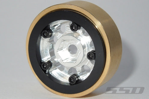 SSD RC 1.0" Aluminum / Brass D Hole Wheels (Silver) (2)