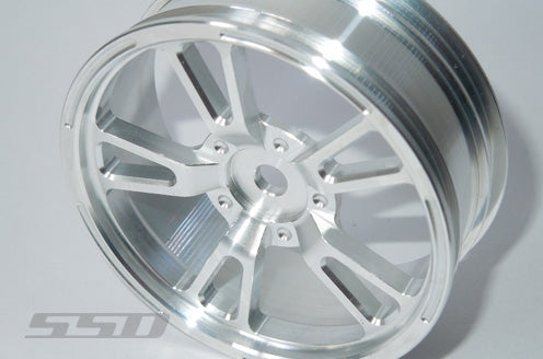 SSD RC V Spoke Front 2.2" Drag Racing Wheels (Silver) (2)