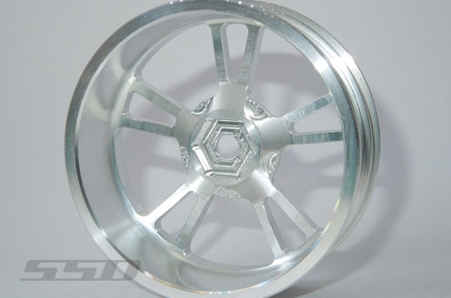 SSD RC V Spoke Front 2.2" Drag Racing Wheels (Silver) (2)