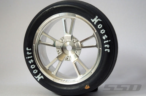 SSD RC V Spoke Front 2.2" Drag Racing Wheels (Silver) (2)