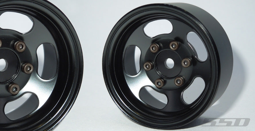 SSD RC 1.55" Steel Slot Wheels (Black) (2)