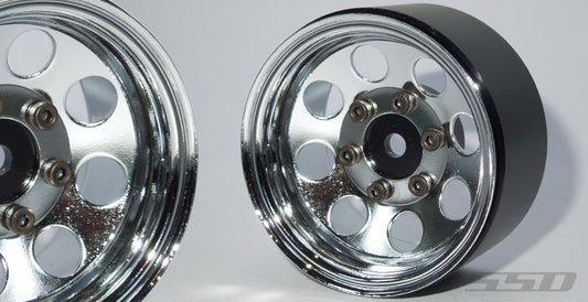 SSD RC 1.55" Steel 8 Hole Wheels (Chrome) (2)