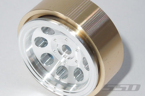 SSD RC 1.0" Aluminum / Brass 8 Hole Wheels (Silver) (2)
