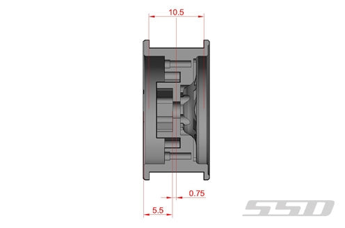 SSD RC 1.0" Aluminum / Brass 8 Hole Wheels (Silver) (2)