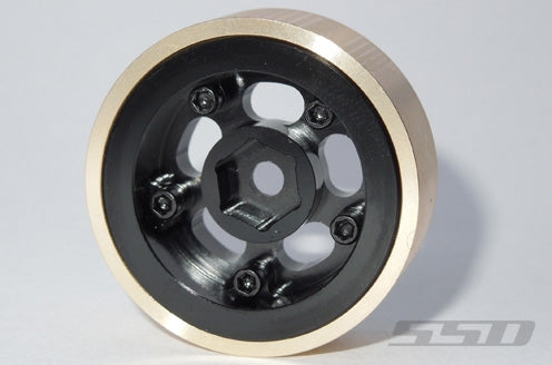 SSD RC 1.0" Aluminum / Brass D Hole Wheels (Black) (2)