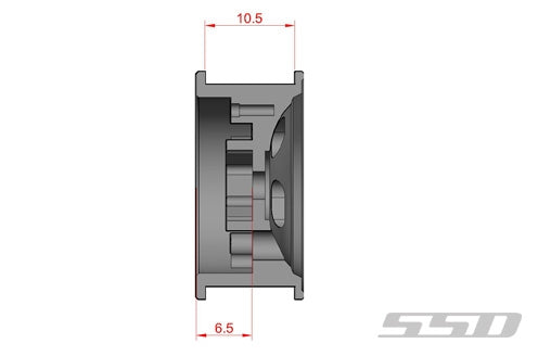 SSD RC 1.0" Aluminum / Brass D Hole Wheels (Black) (2)