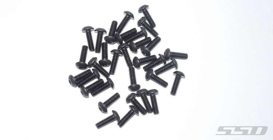SSD RC M2.5 x 8mm Button Head Screws Black (32)