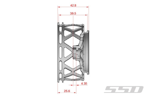 SSD RC 5 Hole Drag Rear 2.2" / 3.0" One Piece Wheels (Black) (2)