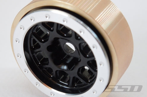 SSD RC 1.0" Aluminum / Brass Boxer Wheels (Black) (2)