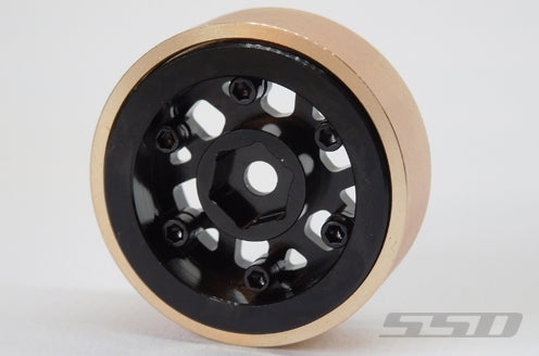 SSD RC 1.0" Aluminum / Brass Boxer Wheels (Black) (2)