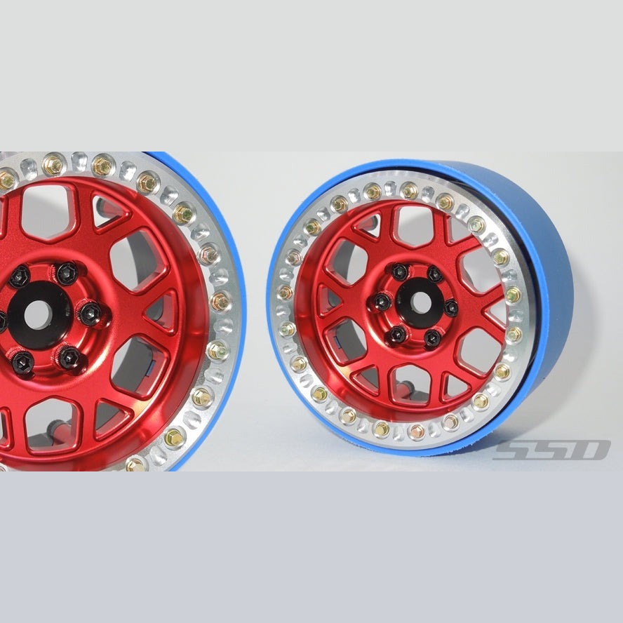 SSD RC 2.2" Boxer PL Beadlock Wheels (Red) (2)