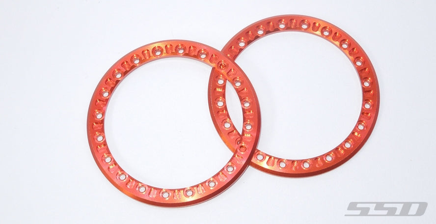 SSD RC 2.2'' Orange Aluminum Beadlock Rings (2)