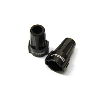 STRC CNC Machined Aluminum Rear Lock-Outs Axial SCX10 (1 Pair) (Black)