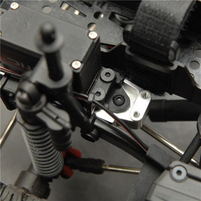 STRC Front Servo Mount Brackets (1 Pair) SCX10 II (Silver)
