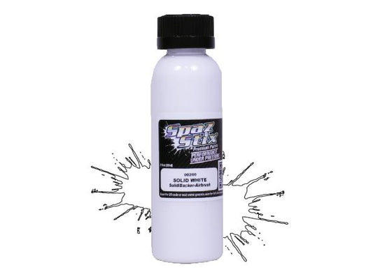 Spaz Stix Solid White / Glow Backer Airbrush Paint 2oz