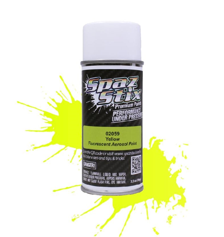 Spaz Stix Yellow Fluorescent Aerosol Paint 3.5oz