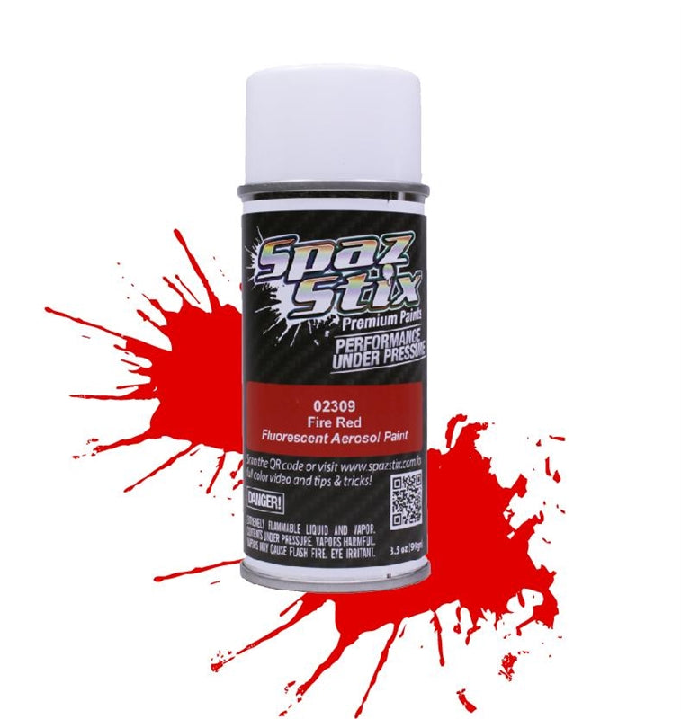 Spaz Stix Fire Red Fluorescent Aerosol Paint 3.5oz