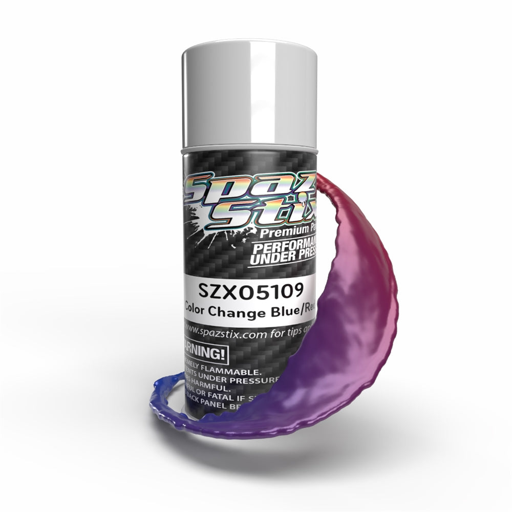 Spaz Stix Color Changing Paint Blue to Red Aerosol 3.5oz