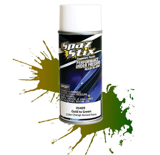 Spaz Stix Color Changing Paint Gold to Green Aerosol 3.5oz