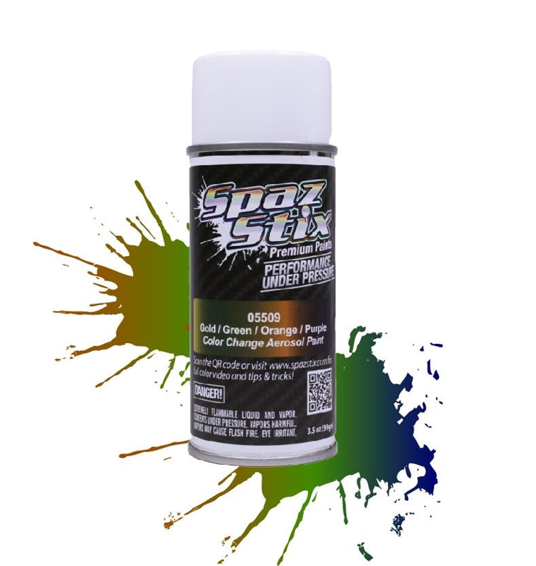 Spaz Stix Color Changing Paint Gold / Green / Orange / Purple Aerosol 3.5oz
