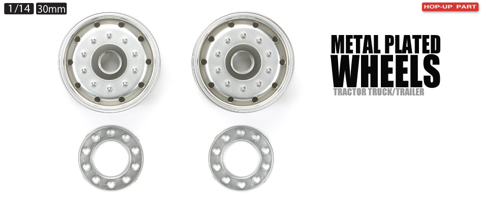 Tamiya RC Metal Plated Wheels - 30mm/Matte Finish/Bearing