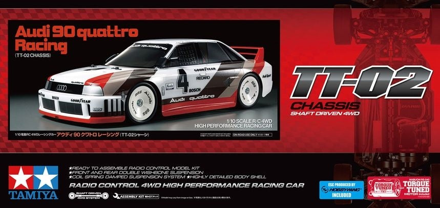 Tamiya RC Audi 90 Quattro Racing TT-02 1/10 Scale Kit
