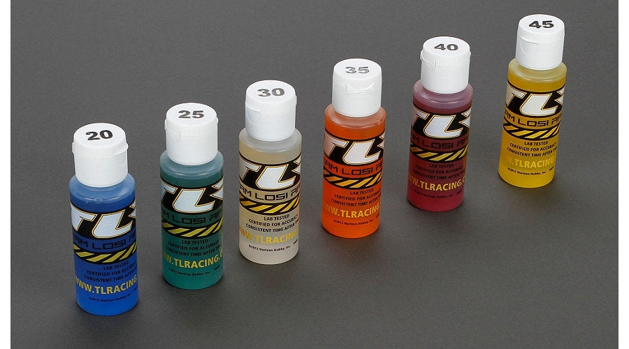 Team Losi Racing Silicone Shock Oil 6Pk, 20, 25, 30, 35, 40, 45 2oz