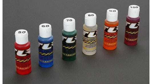 Team Losi Racing Silicone Shock Oil 6Pk, 50, 60, 70, 80, 90, 100 2oz