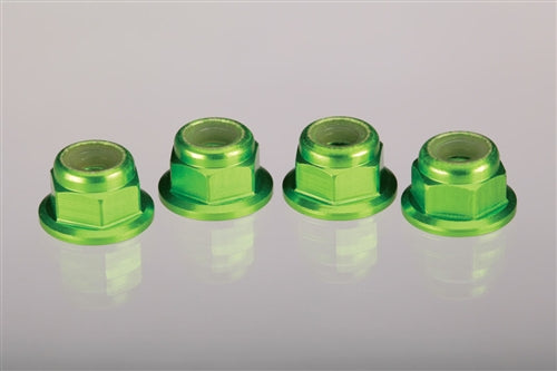 Traxxas Green Wheel Nuts aluminum flanged serrated 4mm (4)