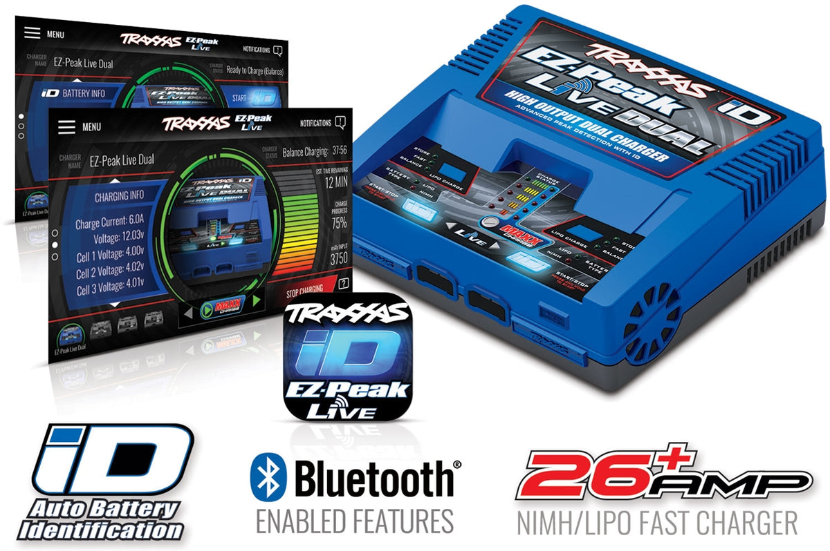 Traxxas EZ-Peak Live Dual 200W NiMH/LiPo AC Charger w/iD Auto