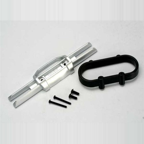 Traxxas Revo Bumper rear (silver)/ bumper mount